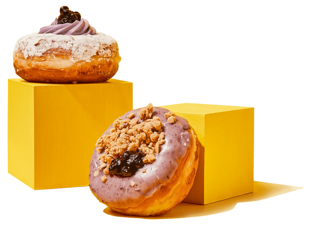 DOE Donuts two donuts on block